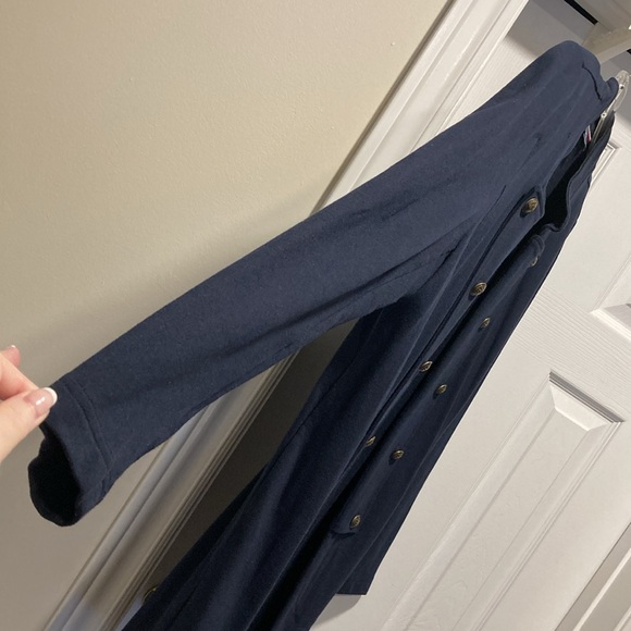 NWOT - Tommy Hilfiger Long Navy Blue Military Open Style Jacket - Size 12* - Picture 13 of 14